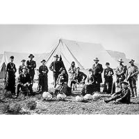 New Mexico Travelers 1882 Na Group Of Travelers Photographed In Zuni New Mexico With Native American Pottery Displayed Before Them Photograph By Ben Wittick 1882 Poster Print by (18 x 24)