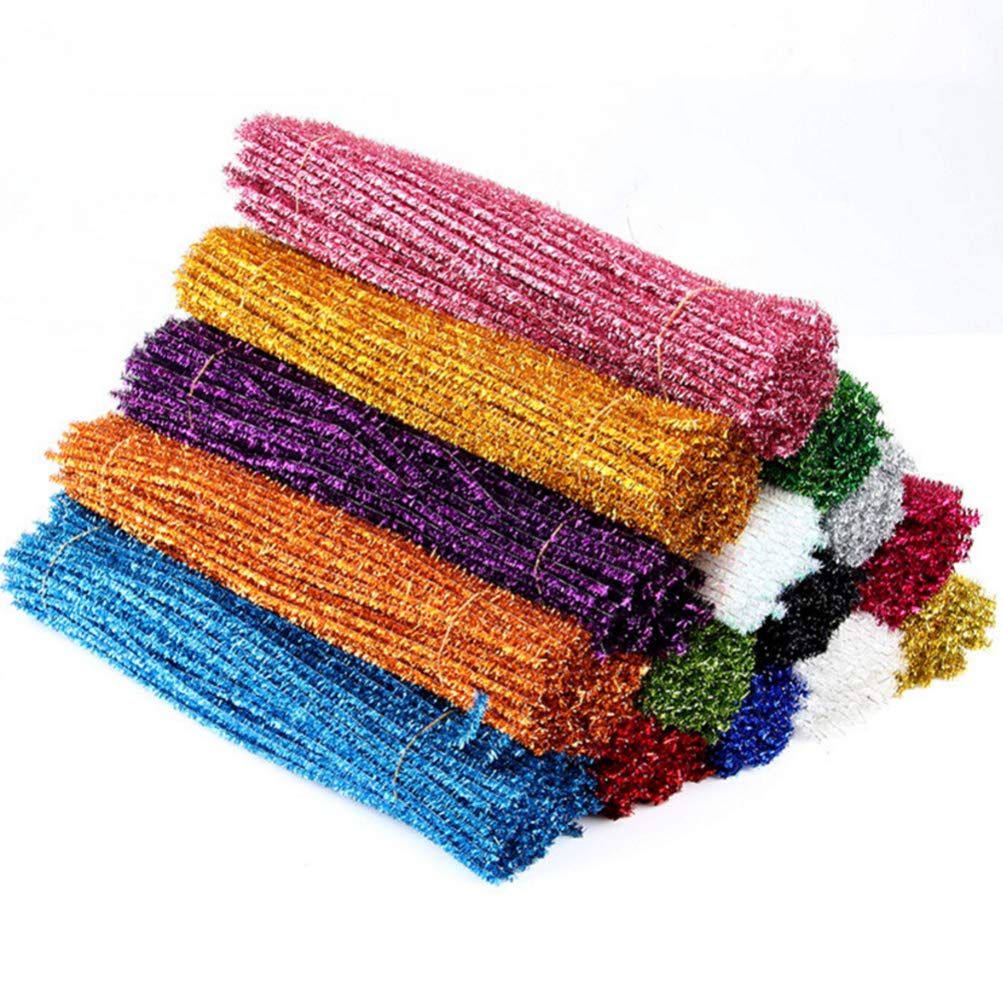 100Pcs White Pipe Cleaners for Crafting Chenille Stems Christmas Gift Wrapping Ties Plush Twisted Bar Chenille Stems Pipe Cleaners Fuzzy Pipe DIY Electric Wire Child self Made