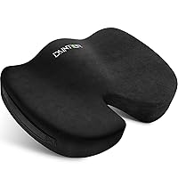 Seat Cushion Black Comfort Soft Supportive Cushion - Ergonomic Butt Cushion, Wheel Chair Memory Foam Desk Pad for Long Sitting, Back Coccyx Tailbone Pain Relief …