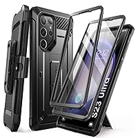 SUPCASE for Samsung Galaxy S23 Ultra Case with Stand, [Unicorn Beetle Pro] [2 Front Frames] [Built-in Screen Protector & Belt-Clip] Military-Grade Protection Phone Case for Galaxy S23 Ultra, Black