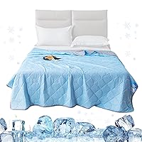 Cooling Blanket Summer Lightweight Breathable Sky Blue Washable Sweat Absorbing Printing Sleeping Blankets for Bed Sofa Couch