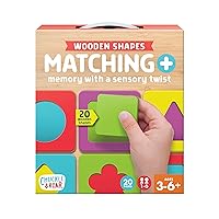 Chuckle & Roar - Matching+ Wooden Sensory Shapes - Logic Puzzles - Premium Wood Construction - Flat Board Puzzle Pieces for Ages 6 and up