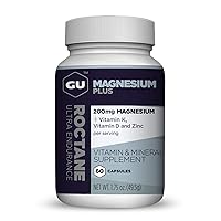 GU Energy Roctane Magnesium Plus Capsules with Vitamin K, D and Zinc, Informed Choice, Recovery Support After Any Workout, 60-Count Bottle (1-Month Supply)