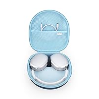 Smart Case for Apple AirPods Max Supports Sleep Mode, Hard Organizer Portable Carry Travel Cover Storage Bag (Blue)