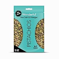 Wonderful Pistachios No Shells, Sea Salt & Vinegar, 11 Ounce Bag, Protein Snack, Gluten Free, On-the-Go Snack