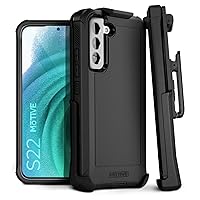 Samsung Galaxy S22 Case with Belt Clip | Military Grade Quad-Layer Rugged Phone Case for Galaxy s22, s22 Holster case | Black Designed in New York - Bunker Series