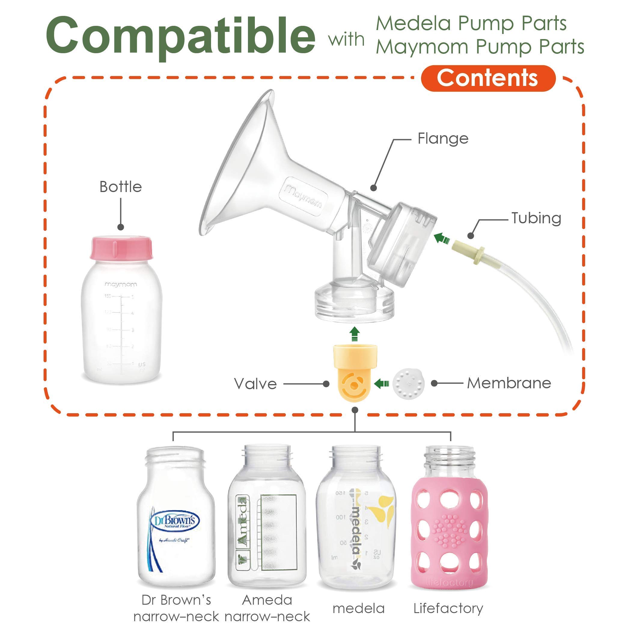 Maymom Pump kit Compatible with Medela Pump in Style Advanced; Replacement to Medela Pump Parts