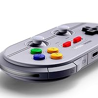 SN30 2.4G Wireless Gamepad Controller with Retro Wireless Receiver Adapter for SNES and SFC Classic Edition (Renewed)