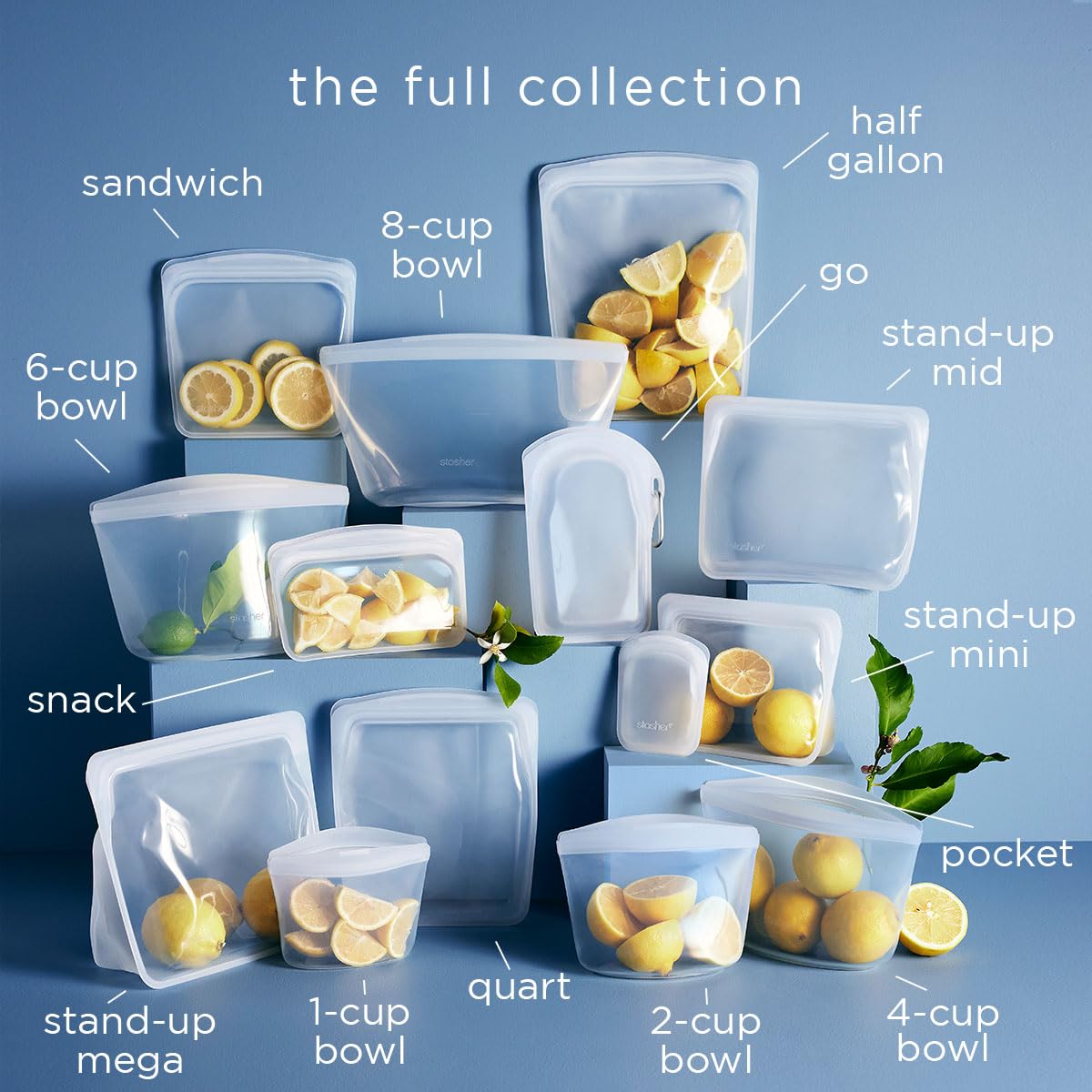 Stasher Reusable Silicone Storage Bag, Food Storage Container, Microwave and Dishwasher Safe, Leak-free, Bundle 3-Pack Bowls, Blue + Lavender + Green