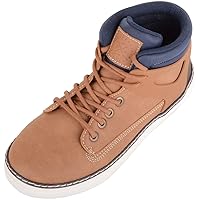 Childrens Kids Boys Slip On Lace Up High Top Casual Trainers Boots