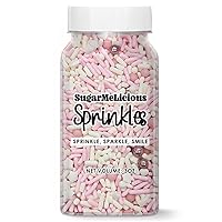 SugarMeLicious Pink Peony Spetacular Sprinkle Mix For Cupcakes, Edible Cake Decorations, Great for Baby Showers, Gender Reveal Baking and Decorating Cookies, 3oz Bottle