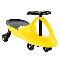 Wiggle Car Ride On Toy – No Batteries, Gears or Pedals – Twist, Swivel, Go – Outdoor Ride Ons for Kids 3 Years and Up by Lil’ Rider (Yellow)