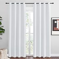 NICETOWN Room Darkening Curtains for Living Room - Easy Care Solid Thermal Insulated Grommet Room Darkening Curtains/Panels/Drapes for Bedroom (2 Panels, 55 by 86, Greyish White)