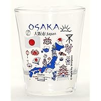 Osaka Japan Landmarks and Icons Collage Shot Glass