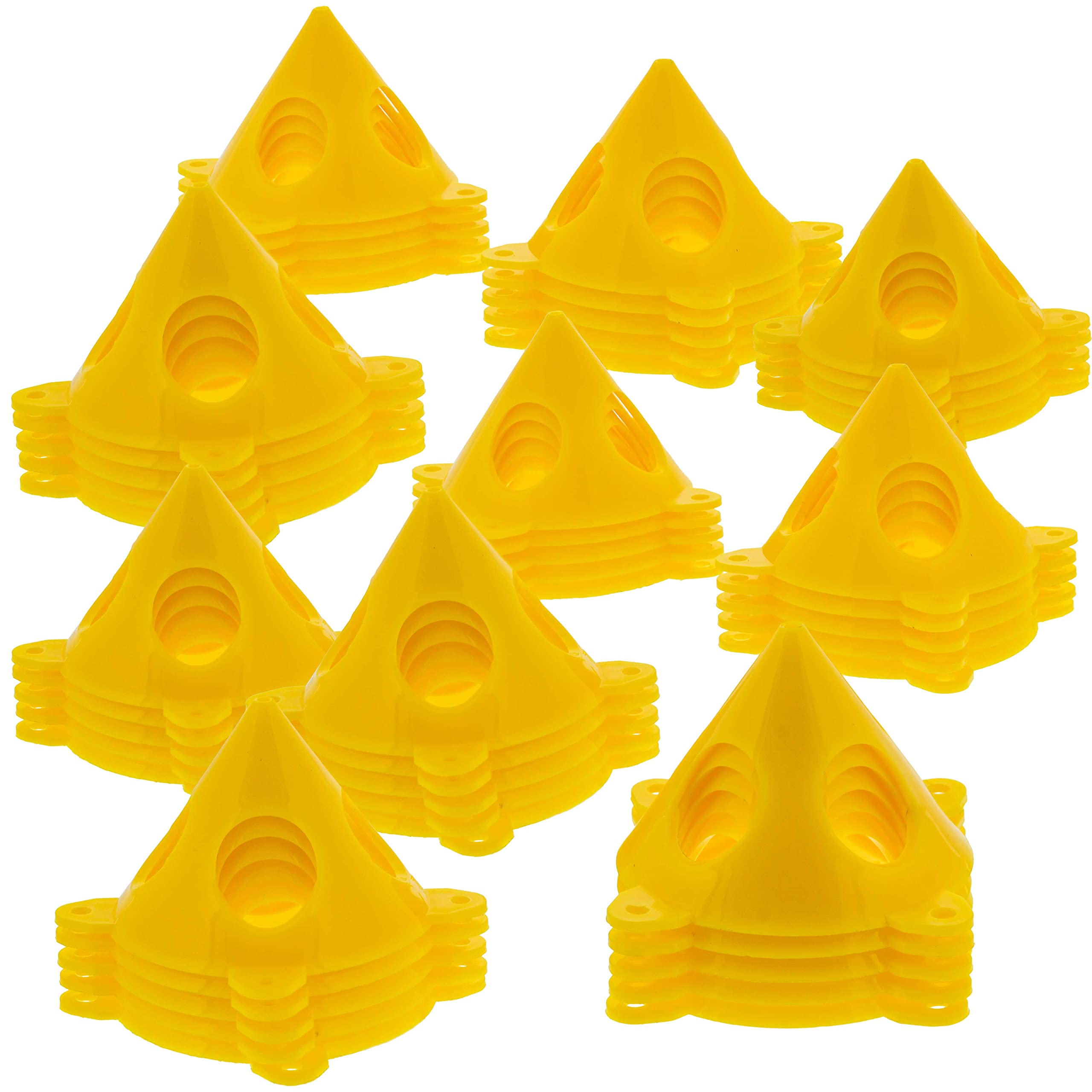 U.S. Art Supply Yellow Cone Canvas and Cabinet Door Risers - Acrylic and Epoxy Pouring Paint Canvas Support Stands (Pack of 50) Great to get Your Canvas or Cabinet Doors Pyramid Triangle Risers