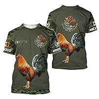 Personalized Rooster 3D All Over Print T-Shirt, Custom Short Sleeve Tees Full Size S-5XL Series 20