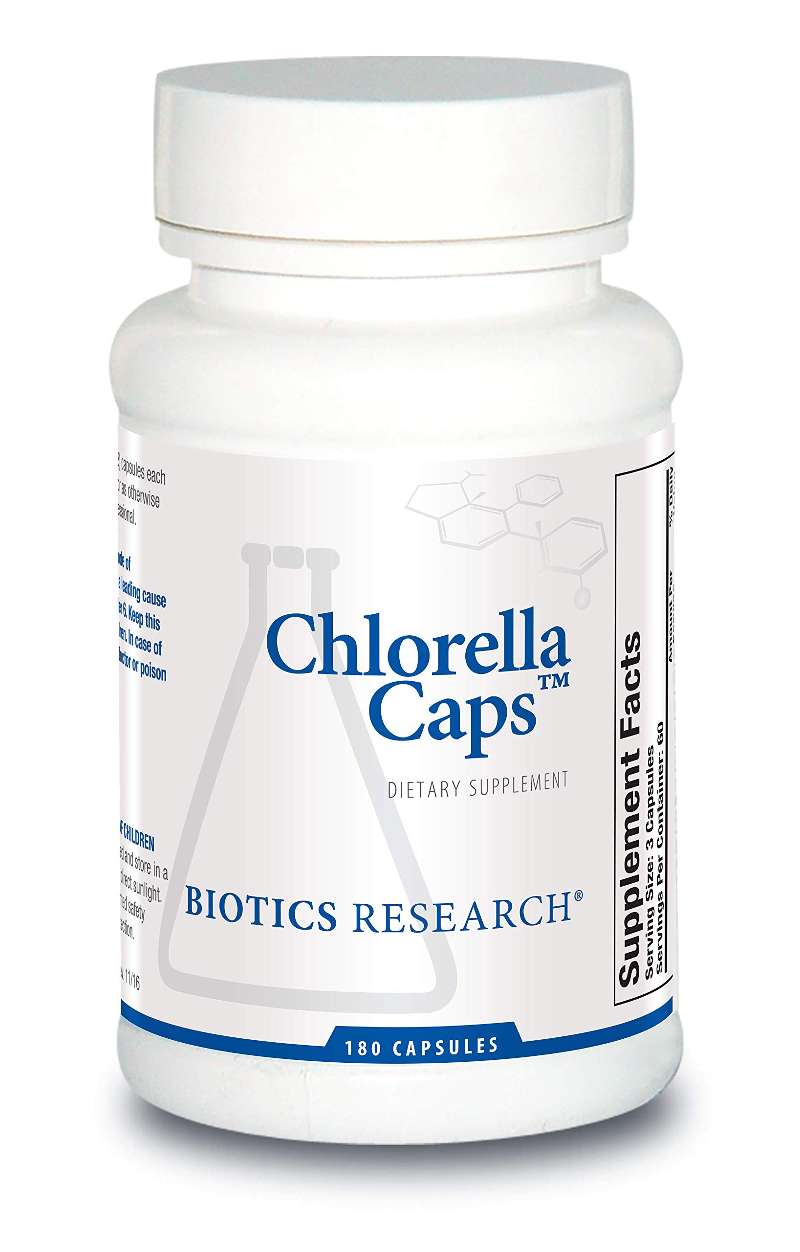 BIOTICS Research Chlorella Capsules Chlorella Supplements for Digestion, Detox, and Immune Support 180 Capsules