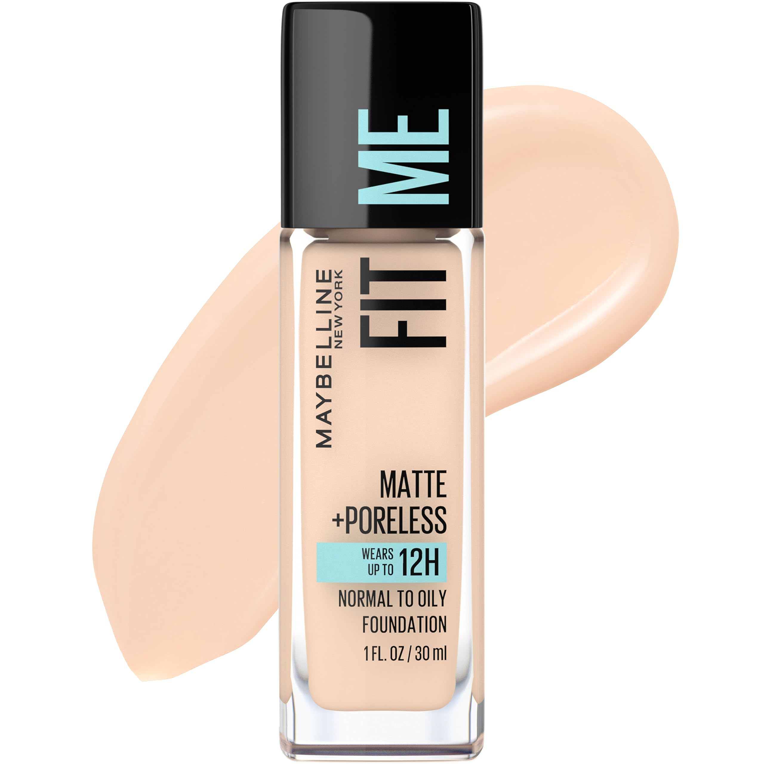 Maybelline New York Fit Me Matte + Poreless Liquid Oil-Free Foundation Makeup, Natural Ivory, 1 fl; oz