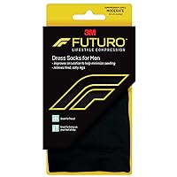 FUTURO Dress Socks for Men Large, Black, Moderate (15-20 mm/Hg)