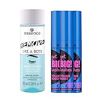 essence Get Big! Lashes Volume Boost Mascara Waterproof 3-Pack & Remove Like a Boss Waterproof Eye Makeup Remover Bundle | Vegan & Cruelty Free