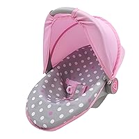 509 Crew: Cotton Candy Pink: 3-in-1 Doll Car Seat - Pink, Grey, Polka Dot - for Dolls Up to 18
