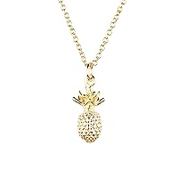 MignonandMignon Pineapple Necklace in Gold Silver Rose Gold 3D Pendant Necklace Mother's Day Jewelry Gift