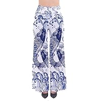 PattyCandy Womens Stretchy Animal Prints Aztec Cherry Blossom Comfy Palazzo Lounge Pants Plus & Regular Sizes, XS-5XL