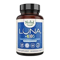 Luna Kids Sleep Supplement - for Children & Melatonin Sensitive Adults - Gentle Herbal Supplement with Melatonin – 60 Chewable Pills