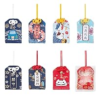16 Pieces Japanese Omamori Amulet Safe Travel Charm for Car Rear View Mirror Good Luck Hanging Sachet Charms for Blessing Success Health Fortune Wealth Gift Christmas New Year