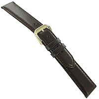 18mm Kreisler Brown Genuine Padded Calf Leather Mens Watch Band Regular