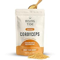 Rising Tide Organic Cordyceps Mushroom Powder - Highly Concentrated Cordyceps Extract Powder to Boost Energy, Stamina, and Athletic Performance - 4 OZ Vegan, Non-GMO