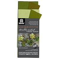 Lia Griffith Double Sided Crepe Paper Folds Roll, 6.7-Square Feet, Green Tea and Cypress, Ferns and Moss