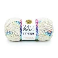 Lion Brand Yarn 24/7 Cotton Dk Yarn, 1 Pack, Cool Breeze