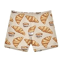 ALAZA Coffee Bread Boys Swim Trunks Toddler Swimwear Kids Swim Shorts Bathing Suit Swimsuit