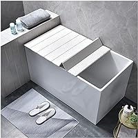 Bath Lid Multi-Function Dust Board Bathtub Tray Thicker PVC Storage Stand Folding Can Place Toiletries (Color : White, Size : 137x75x0.65cm)