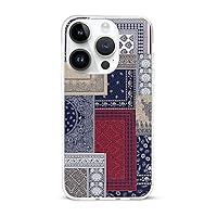 Navy Patchwork Plaid Compatible with iPhone 15 Pro Phone Cases Anti-Scratch Shock-Resistant Protective Covers Unisex