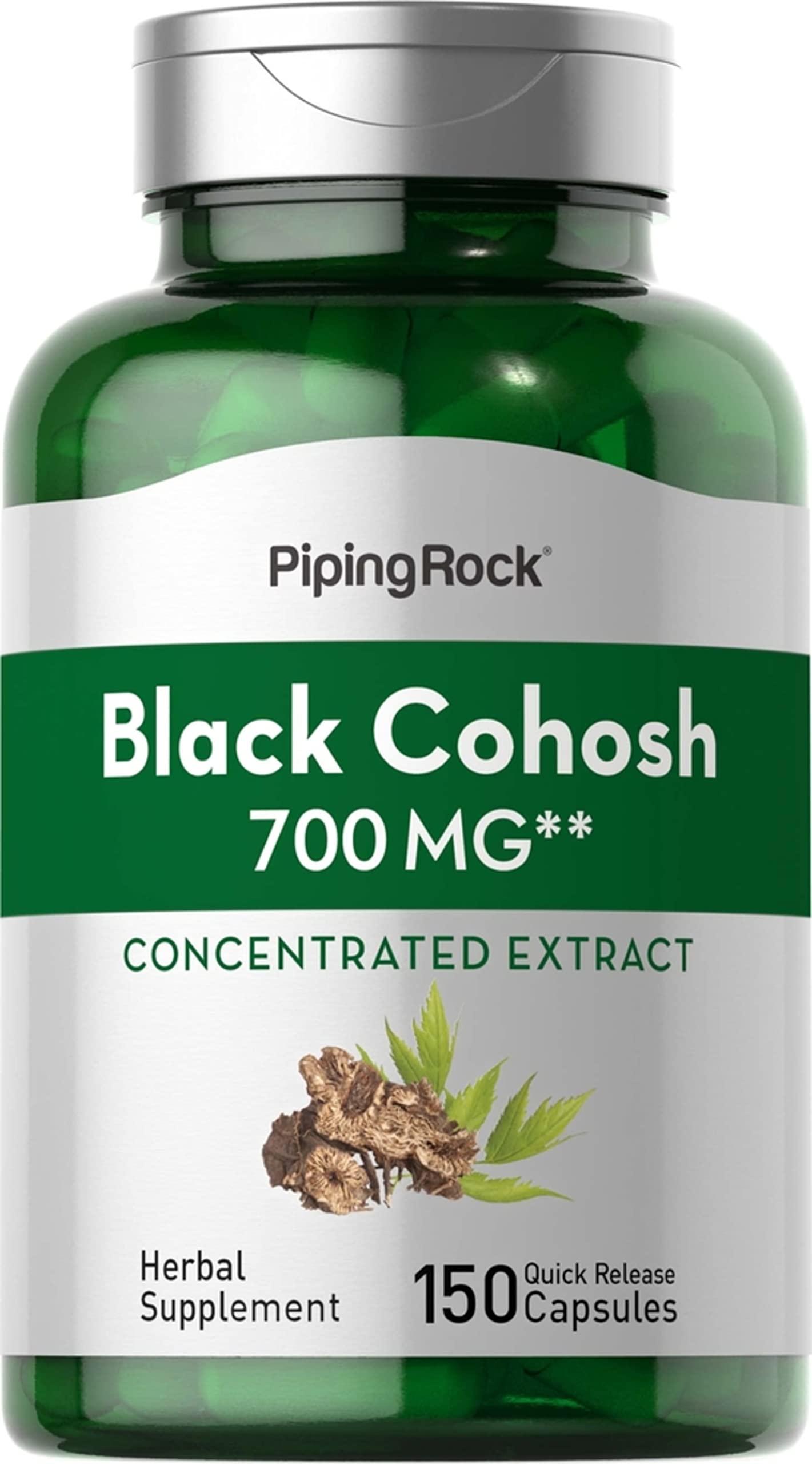 Piping Rock Black Cohosh 700 mg | 150 Capsules | Non-GMO, Gluten Free Supplement