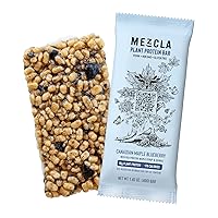 Mezcla Vegan Protein Bars, Gluten Free Snack Made with Pea Protein & Organic Vanilla, Healthy Snacks, Canadian Maple Blueberry, 10g of Protein, 15 Pack