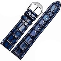 Fashion genuine leather watchband Clear personality crocodile texture strap bracelet Wrist watch band 18mm 20mm 22mm blue