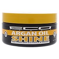 Ecoco Eco Shine Gel - Argan Oil - Provides Ultra-Hold While Keeping Hair Nourished And Moisturized - For Wraps Or Sleek Styles With No Wax Or Grease - Super Shine And Control - Alcohol Free - 8 Oz