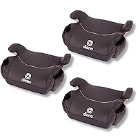 Diono Solana, No Latch, Pack of 3 Backless Booster Car Seats, Lightweight, Machine Washable Covers, Cup Holders, Black
