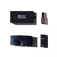 DEEP Sleep Gift Bundle - Gift Sleep This Season. Luxury Silk Sleep mask - Drowsy Midnight Blue Sleep mask and Drowsy Deep Sleep SOS Pillow Spray