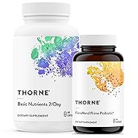 THORNE Daily Essentials Bundle - Basic Nutrients 2/Day & FloraMend Prime Probiotic - Multivitamin + Probiotic Support - 30 Servings