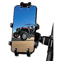 UTV Phone Holder, Aluminum Alloy Heavy Duty Cell Phone Mount for UTV/SXS,360° Adjustable Mounting Bracket Fits 1.75”-2” Roll Cage, 8 Claws Tightly Hold iPhones or 4.7”-7.1