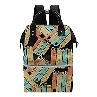 Crazy Fox Lady Casual Travel Laptop Backpack Fashion Waterproof Bag Hiking Backpacks Black-Style
