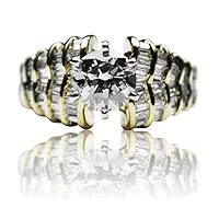 1.82 Ct Diamond 1.01 Ct Center Diamond 5.1g 14k Yellow Gold Engagement Ring