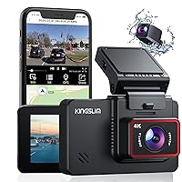 D4 4K Dual Dash Cam with Built-in WiFi GPS, Front 4K/2.5K Rear 1080P Dual Dash Camera for Cars, 3
