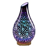 Essential Oil Diffusers 3D Glass Stars Aromatherapy Diffuser Ultrasonic Humidifier, 7 Color Changing LED Night Lights Auto Shut-Off, Timer for Home Office SPA 120ml
