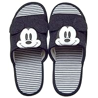 Nippon Slippers 283094 Disney Mickey Mouse Memory Foam, 8.7-9.4 inches (22-24 cm), Black