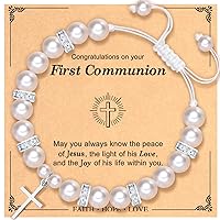 Cross Bracelet for Girls, Baptism First Holy Communion Confirmation Gifts for Girls, Christening Christian Jewelry Gifts for Teens Girls Teenage Girl Granddaughter Daughter Niece Catholic
